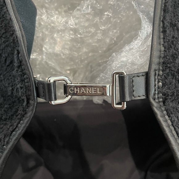 Chanel Vintage Navy Tweed and Cotton Tote Bag - Picture 4 of 10